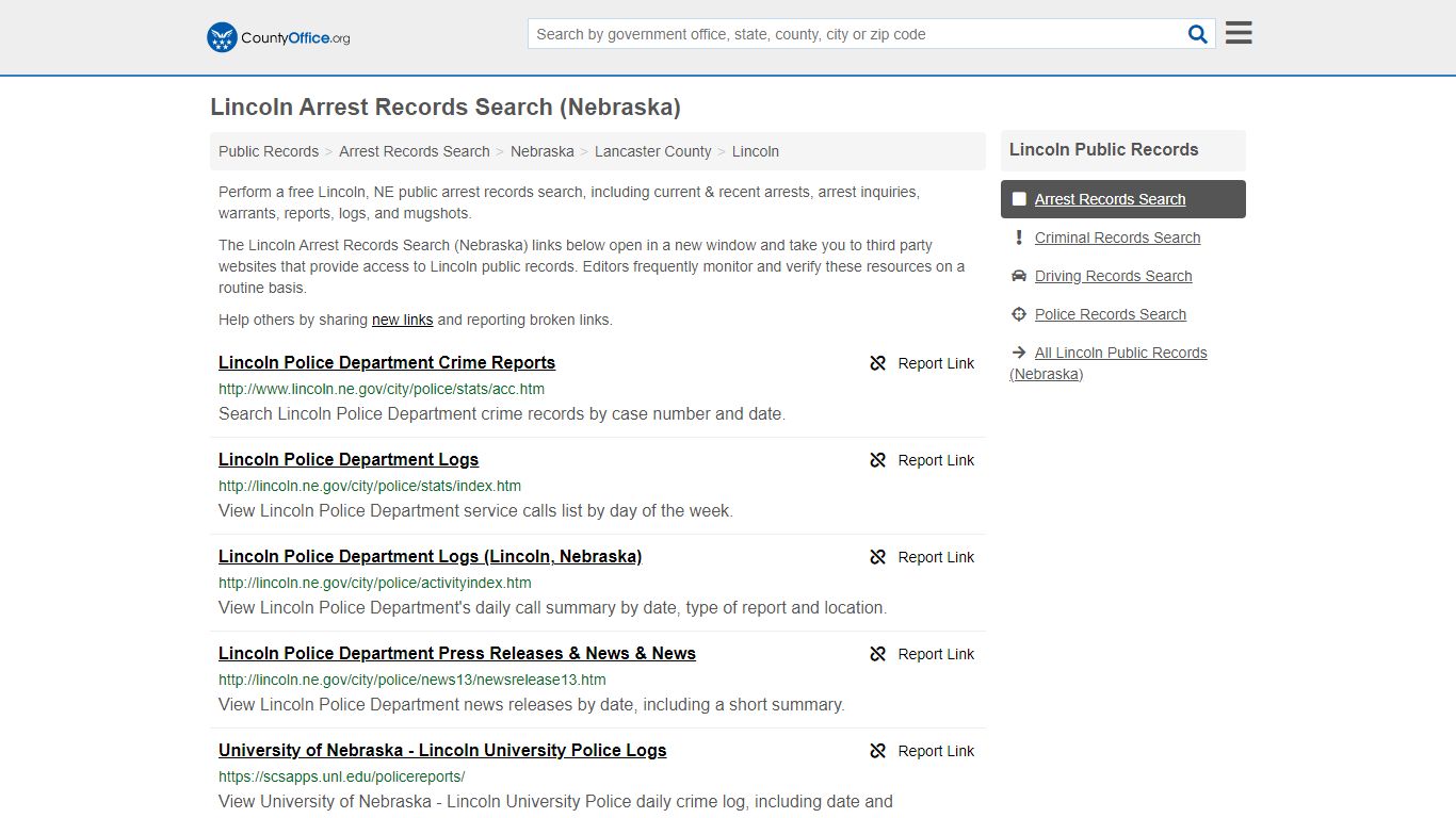 Arrest Records Search - Lincoln, NE (Arrests & Mugshots) - County Office